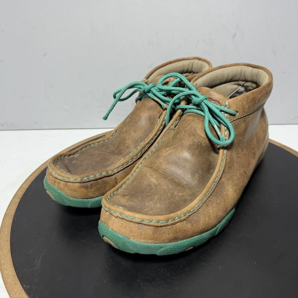 Twisted X Shoes Mens Size 10 Brown Leather Moc Toe Driving Comfort WDM0020
